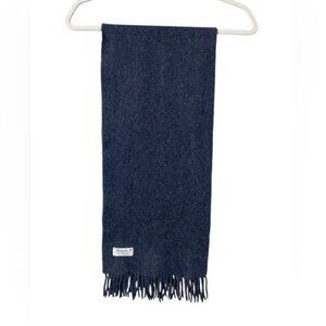 John Hanley 100% Lambs Wool Scarf Quiet Luxury Academia Old Money Grey S…
